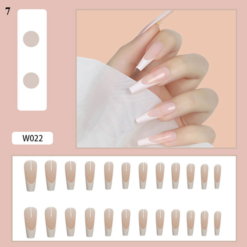 French False Nail Line Almond Full Cover Nails Extension Press On Nails