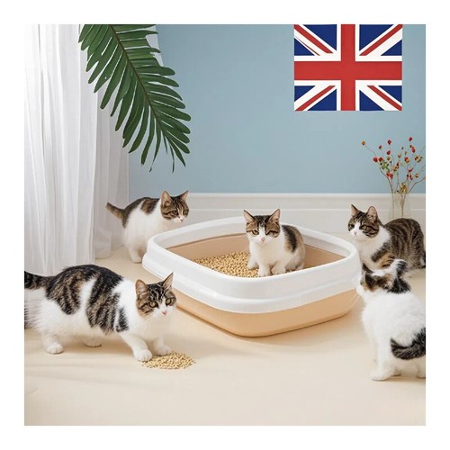 Extra Large Open Cat Litter Tray High Sided Deep Jumbo Rim Pan Box Loo Toilet UK - Picture 18 of 23