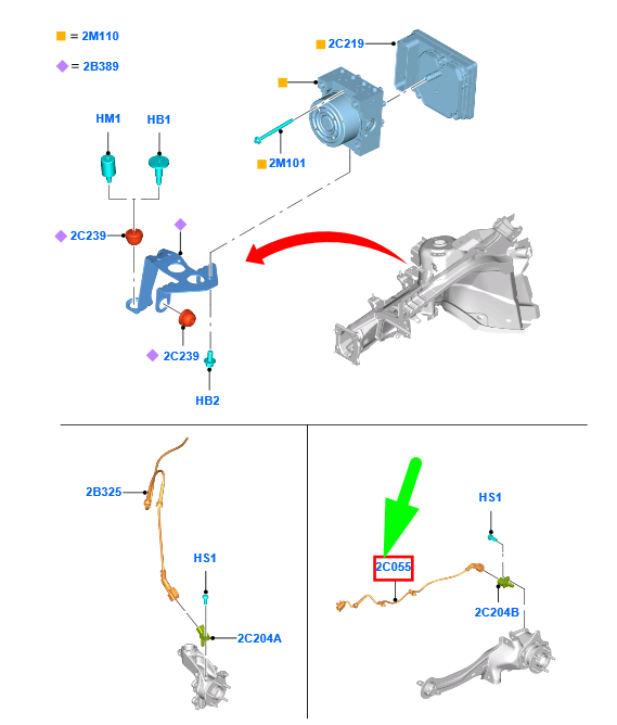 FORD FOCUS MK3 C346 Bremssteuerungsverkabelung hinten links 
