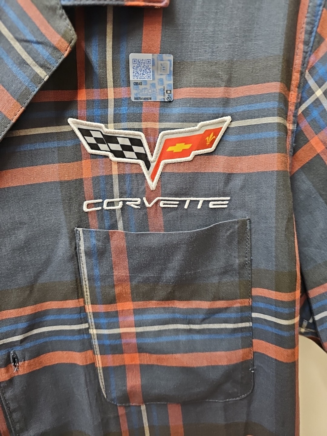 NWT Officially Licensed General Motors Corvette Striped Casual Button Shirt Med