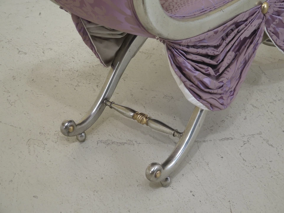 31249EC: TROUVAILLES Banco Ventana Estilo Francés Hoja Plata Foto 4 de 4