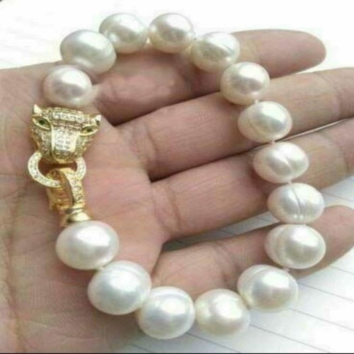 Fashion Natural South Sea 10-11mm White Baroque Pearl Bracelet Party Cultured - Picture 1 of 3