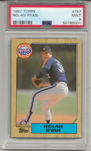 1987 TOPPS #757 NOLAN RYAN,  PSA 9 MINT, HOF, HOUSTON ASTROS, FRESHLY GRADED