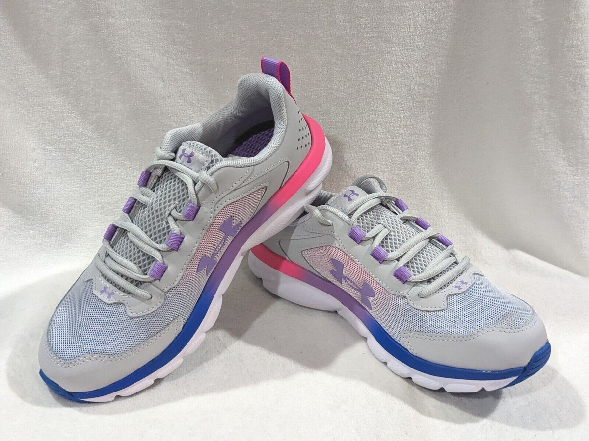 Under Armour UA GGS Assert Grey/Multicolor Girl's Sneakers Size 7Y NWB