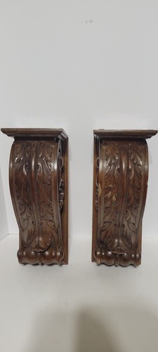 Italian Hand Carved Wood Corbel Wall Shelf Bracket Acanthus Leaf Wall Decor Gift - Picture 7 of 10
