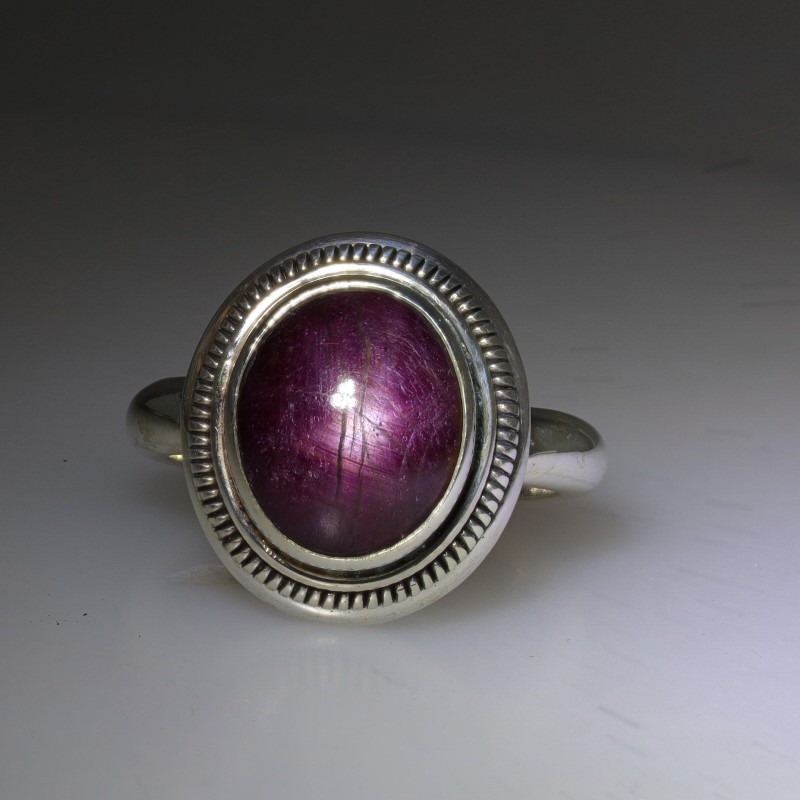 Sterling Silver Star Ruby Cocktail Solitaire Ring… - image 2