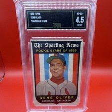 1959 Topps Gene Oliver #135 Rookie GMA 4.5 Cardinals Baseball Card. rookie card picture