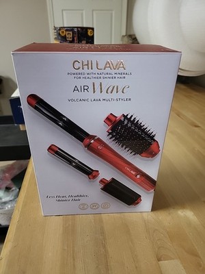Brand New CHI 4-in-1 Multi Styler Lava Air Wave Red & Black, Curler, Dryer, Brus