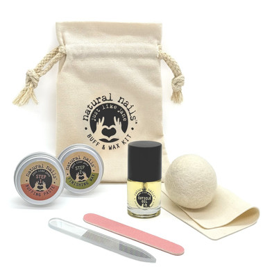 Just Like Jane  Natural Nails Buff & Wax Kit - New Nano Glass File for Shine