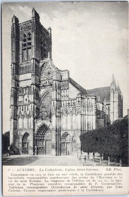 Auxerre Kathedrale Gotik Architektur Antike Postkarte Frankreich Jean Cousin