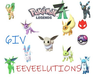 Shiny Alpha Eevee Espeon Vaporeon 6IV Meisterball | Pokemon Legenden Z-A ZA