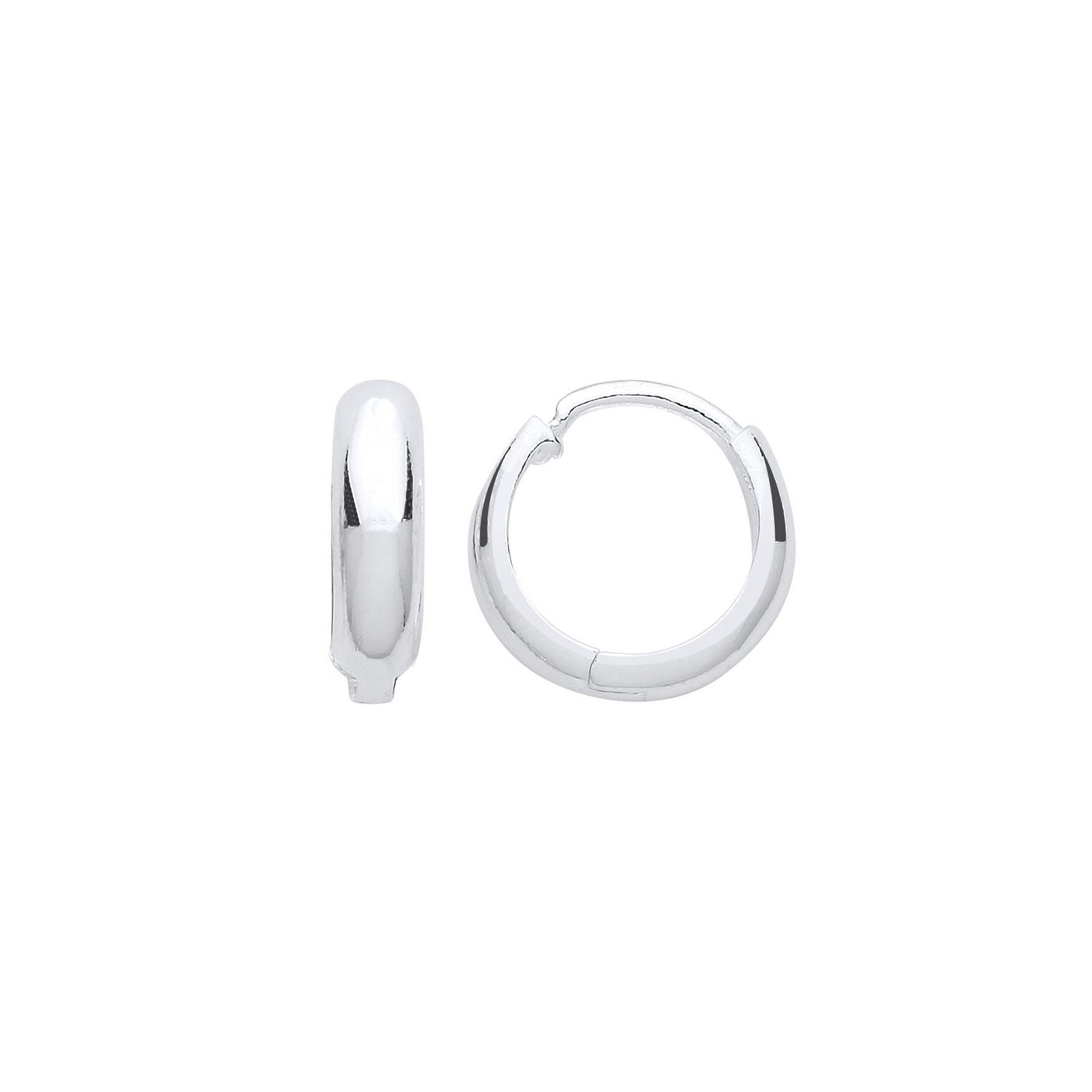 Silver Jewelco London Polished Huggie Hoop Earrings 13mm