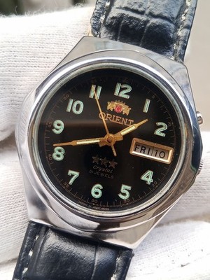  Orient Crystal 3 Star Automatic Day/Date Vintage  Men's Watch