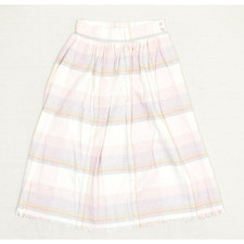 Vintage Women's Pleated Midi Skirt Plaid Wool Multicolor Size S USA Chequers Zip