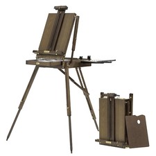 French Easel for Painting: Deluxe Beech Wood Portable Sketchbox for outdoor 34''