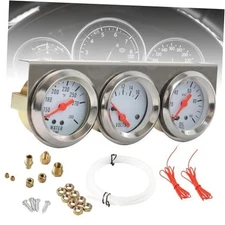 AUTOXBERT 2" 52mm Triple Gauge Kit Fahrenheit Degree Water Temp PSI Oil White
