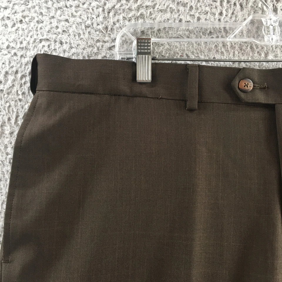 Pantalones de vestir Croft & Barrow para hombre 42x30 (42x29 real) marrón tiro alto informales NUEVO Foto 3 de 4