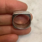 Vintage TAXCO 925 Sterling Silver Square Band Ring Size 8 Modernist