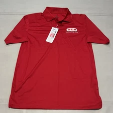 New HEB Texas Grocery Store Red Polo Employee Worker Uniform Poly Men-SM-2465