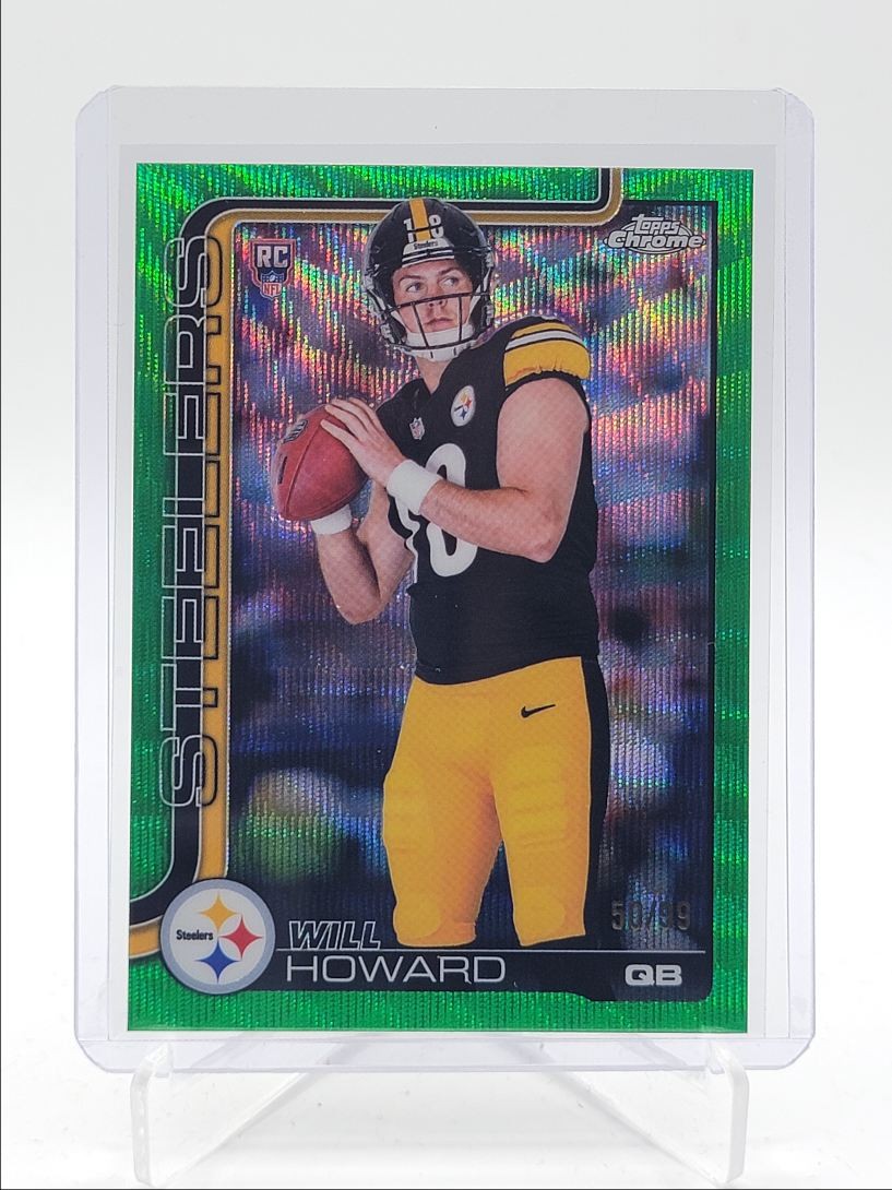 WILL HOWARD 2025 TOPPS CHROME ROOKIE GREEN WAVE REFRACTOR RC /99 Q5849
