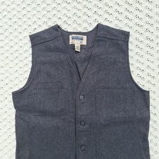 Stormy Kromer Mens Mackinaw Wool Hunting USA Made Button Up Grey Vest - Large