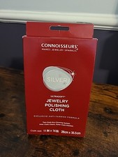 Connoisseurs Silver Jewelry Polishing Cloth Cleans and Polishes Free Shipping