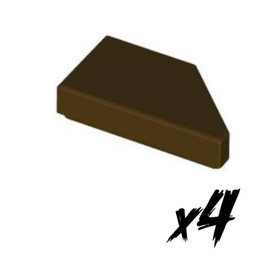 4x LEGO 5091   1x2 Fliese linker Flügel tile   dunkelbraun   dark brown