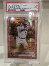 2022 Topps Gilded Collection Shohei Ohtani Gold Etch Auto Rose Gold 25/25 PSA 9!