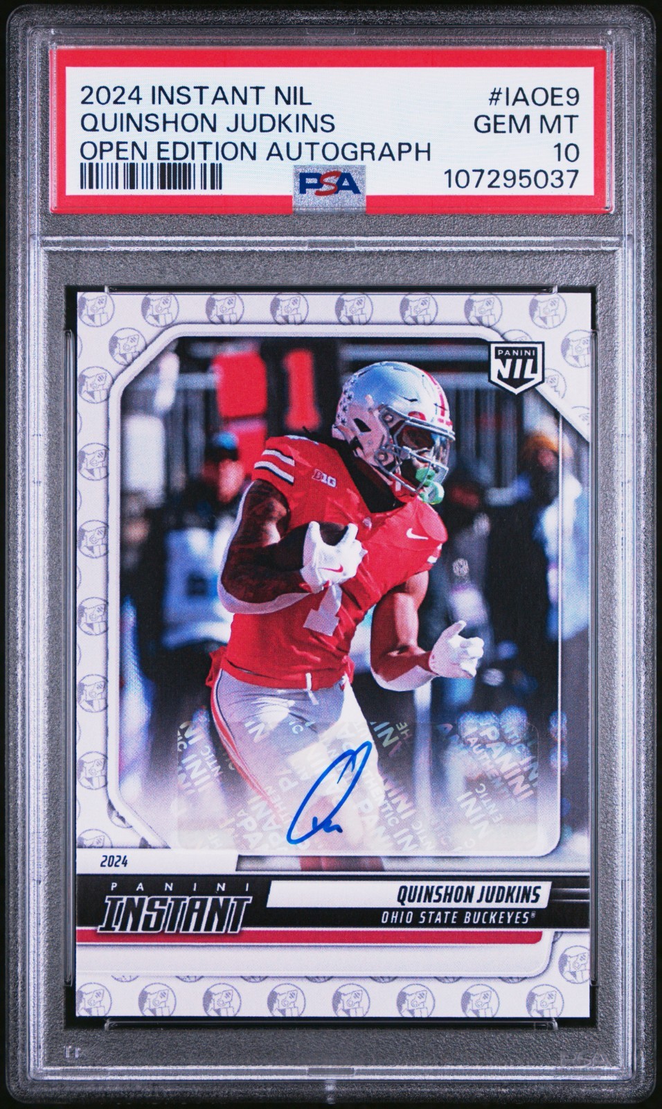 QUINSHON JUDKINS RC 2024 PANINI INSTANT NIL OPEN EDITION ROOKIE AUTO PSA 10 GEM