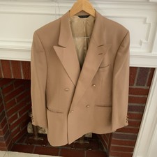 LANVIN Mens Double Breasted Blazer beige made in USA
