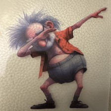 Humour Sticker &ldquo;SURFER OLD GUY&rdquo; Funny Decal Old Guy
