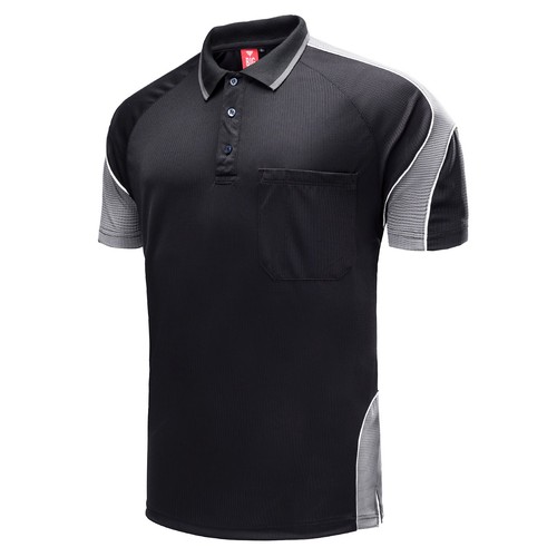 3 Pack Mens Work Polo Shirts Short Sleeve Chest Pocket Cool Dry Uniform - Afbeelding 18 van 52