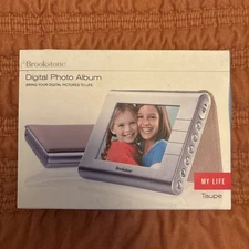 Brookstone My Life 3.5" Portable Digital Photo Album - Picture Frame Brown