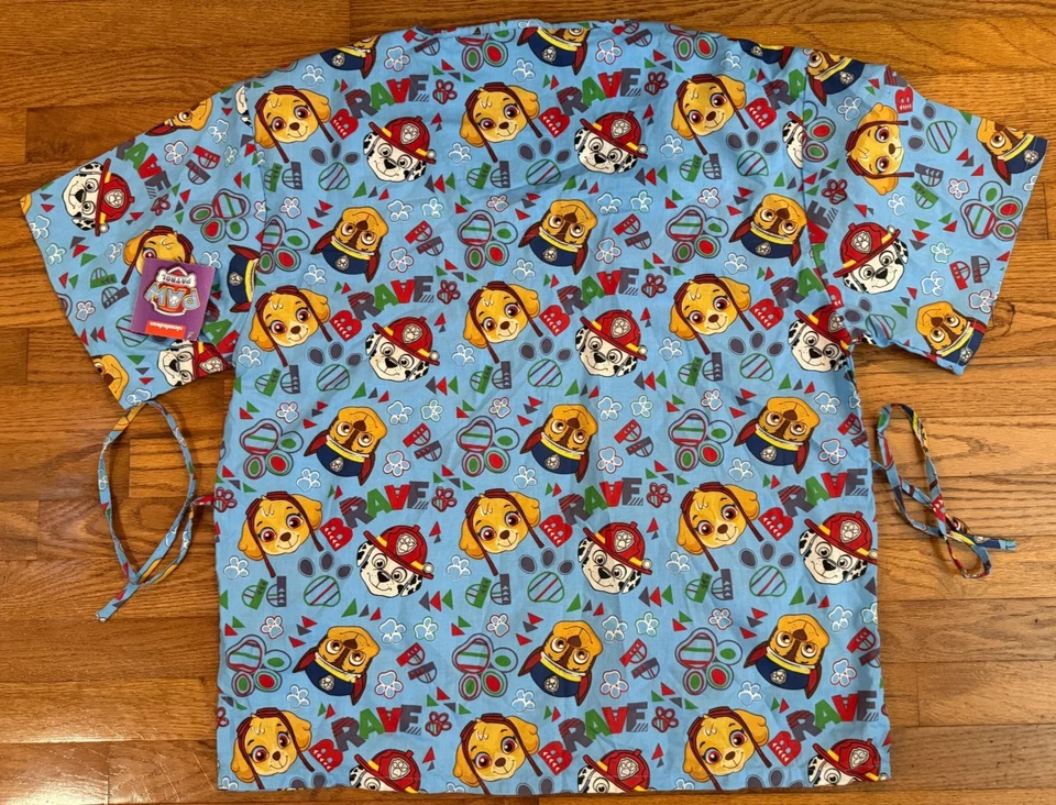 NEW! Paw Patrol Nickelodeon Scrub Top Nurse Doctor Medical Adult 3XL - Image 3 of 4