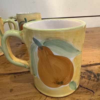 Lot De 2 Mugs Vietri Solimene Italie Céramique Décor Oiseaux
