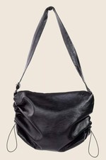 Fame Ruched Detail Faux Leather Shoulder Bag