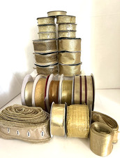 21  Rolls Gold Craft/Floral/ Decor/Gift Wrap Wired Edged Ribbon Aprox.244 yds.