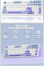 AULA F99 Wireless Mechanical Keyboard,Tri-Mode BT5.0/2.4GHz/USB-C Hot Blue/Purpl