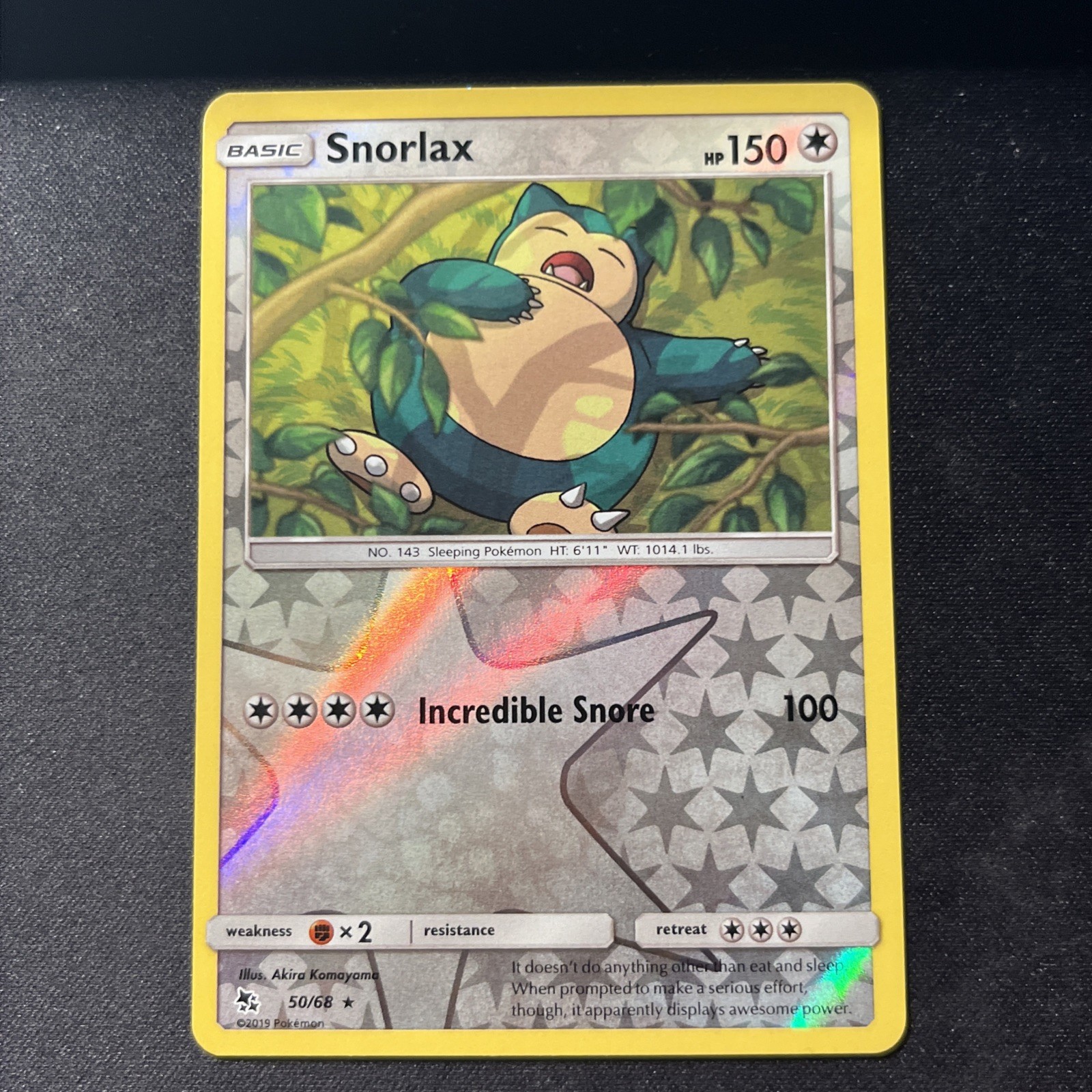 Snorlax 50/68 Reverse Holo Rare Hidden Fates Near Mint