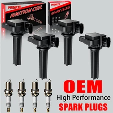 4X Brand OEM Ignition Coil & Iridium Spark Plug For Saab 9-3 2.0L 12787707 UF526