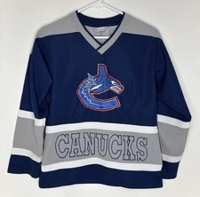 Vancouver Canucks Vintage Youth M Medium 10/12 Hockey Jersey NHL Mighty Mac Sewn