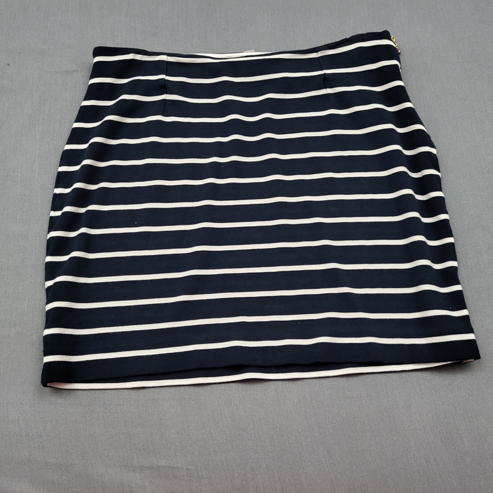 Banana Republic Womens Size 6 Blue White Striped A-Line Zip Skirt