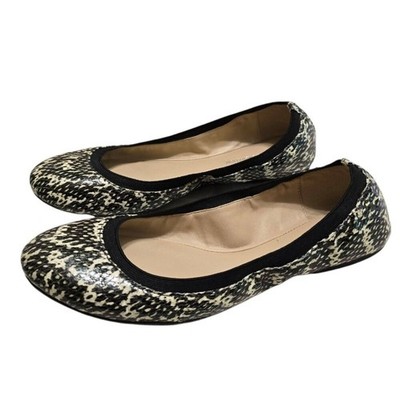 BCBGeneration Snake Print Moneli Elasticized Ballet Flats Sz 7.5M