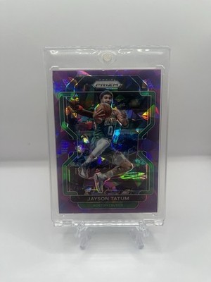 2021-22 Panini Prizm #13 Jayson Tatum /149 Purple Cracked Ice Boston Celtics