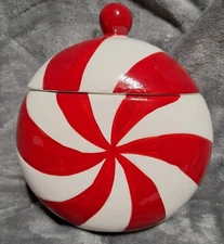 New 2024 Target Bullseye Playground Ceramic Red Peppermint Candy Christmas Jar