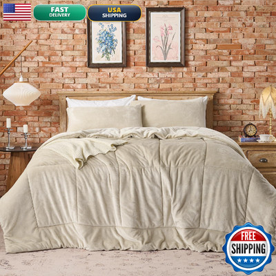 Lotus Karen Comforter Set - Khaki Comforter Set For Men - Plush