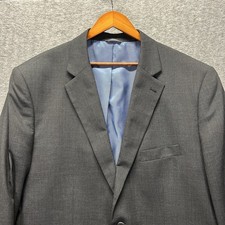 Oak Hill Sport Coat Men Size 50L Black Two Button Single Vented Poly Wool Blend