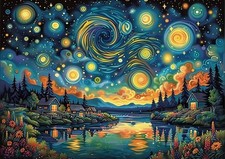 Starry Night Diamond Art Kits for Adults, Crafts 5D Diamond Painting Dot Kit
