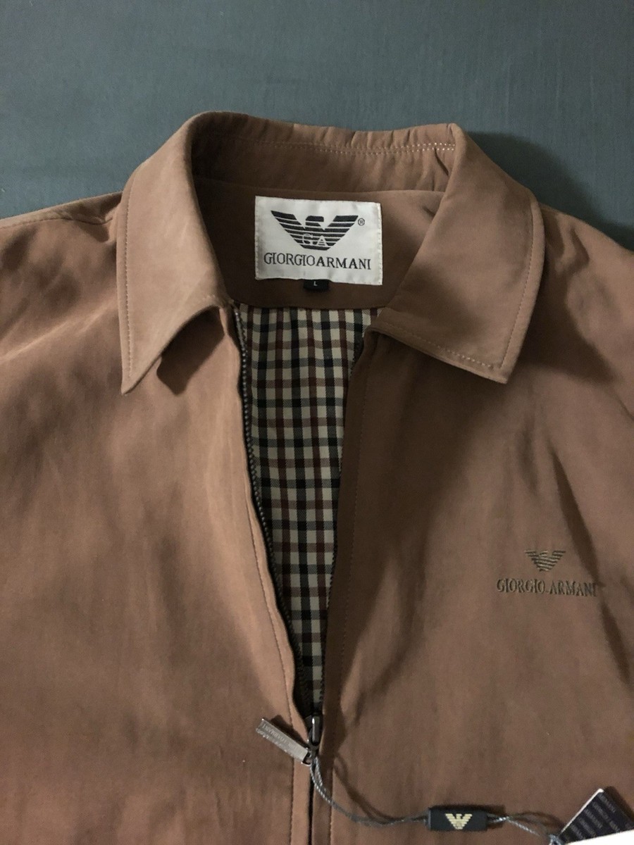 Vintage Giorgio Armani Suede Harrington Jacket Size Large | eBay