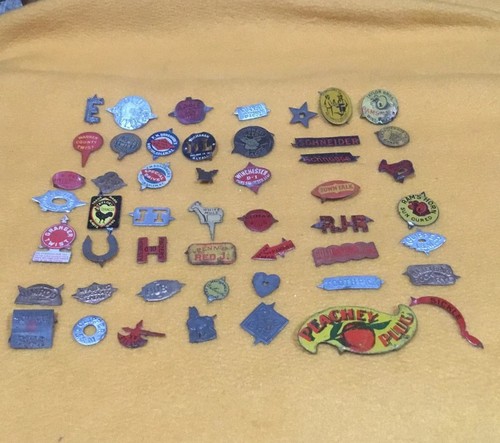 50 Different Tobacco Tags Collection Lot White Mule RJR Sickle Taylor Rams Head+